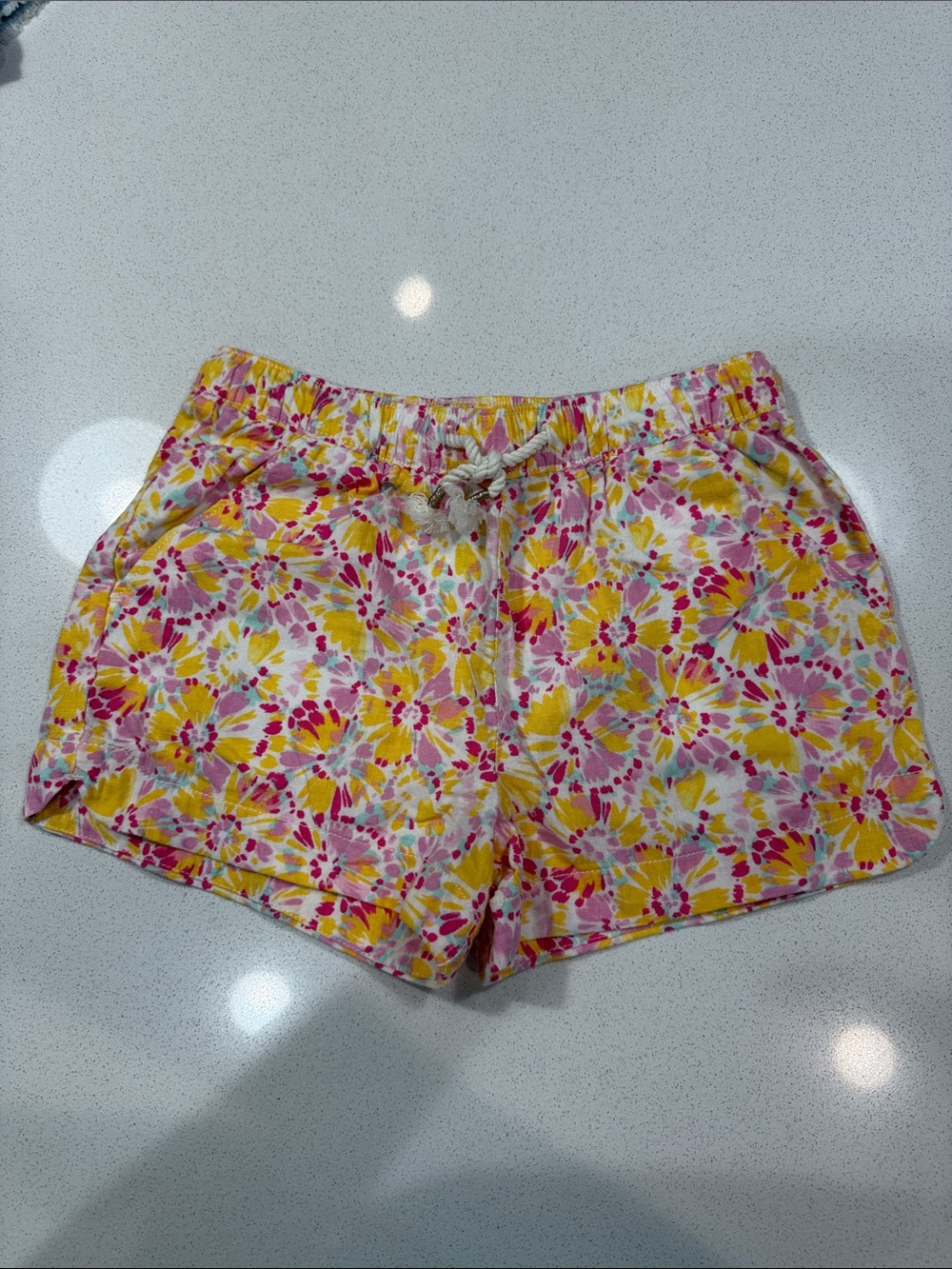 OshKosh B'gosh Yellow, Pink and White Floral Drawstring Girls Shorts